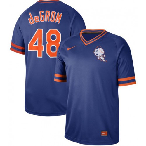 New York Mets #48 Jacob DeGrom Royal Authentic Cooperstown Collection Stitched Jersey Men's