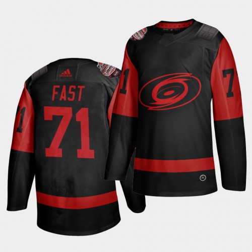 Carolina Carolina Hurricanes #71 Jesper Fast Black Men's 2021 Stadium Series Outdoor Game Jersey Men's