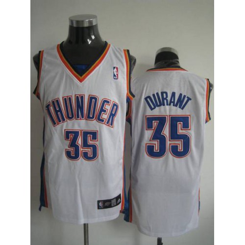 Oklahoma City Thunder #35 Kevin Durant Stitched White Jersey Mens