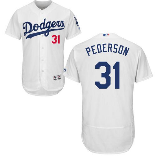 Los Angeles Dodgers #31 Joc Pederson White Flexbase Authentic Collection Stitched Jersey Men's
