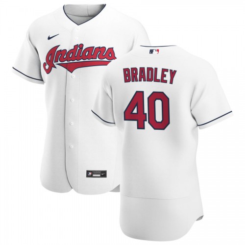 Cleveland Guardians #40 Bobby Bradley Men's White Home 2020 Authentic Team Jersey Men's