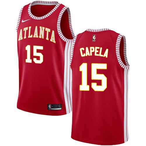 Atlanta Hawks #15 Clint Capela Red Womens Swingman Statement Edition Jersey Womens