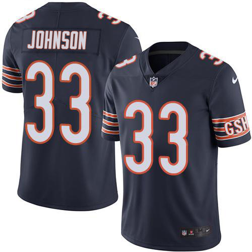 Chicago Bears #33 Jaylon Johnson Navy Blue Team Color Men's Stitched Vapor Untouchable Limited Jersey Men's