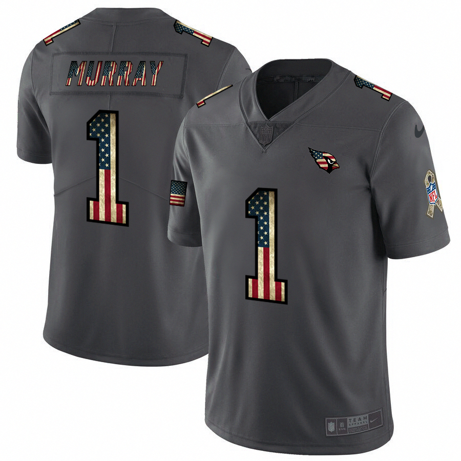 Arizona Cardinals #1 Kyler Murray 2018 Salute To Service Retro USA Flag Limited Jersey