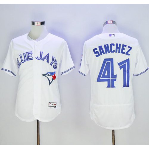 Toronto Blue Jays #41 Aaron Sanchez White Flexbase Authentic Collection Stitched Jersey Men's