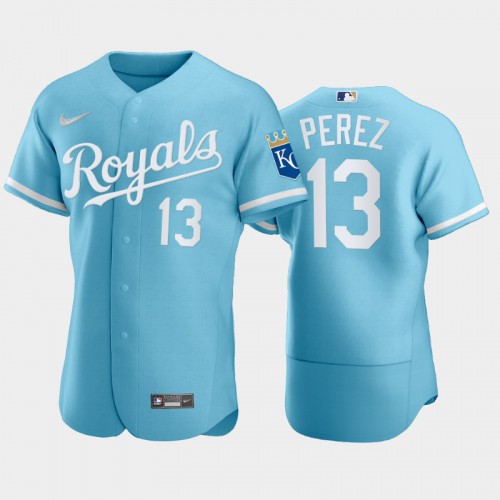 Kansas City Kansas City Royals #13 Salvador Perez Men's Powder Blue 2022 Authentic Jersey Men's