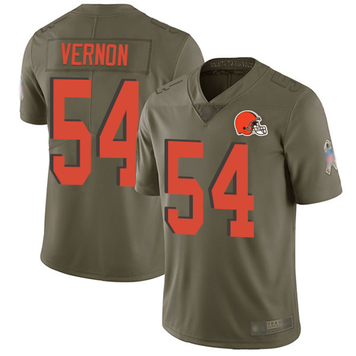 Cleveland Browns #54 Olivier Vernon Olive Youth Stitched Limited 2017 Salute to Service Jersey Youth