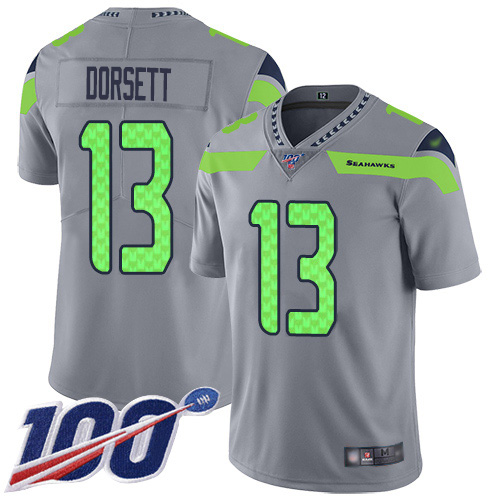 Seattle Seahawks #13 Phillip Dorsett Gray Men's Stitched Limited Inverted Legend 100th Season Jersey Men's