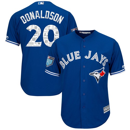 Toronto Blue Jays #20 Josh Donaldson Blue 2018 Spring Training Cool Base Stitched Jersey Men's