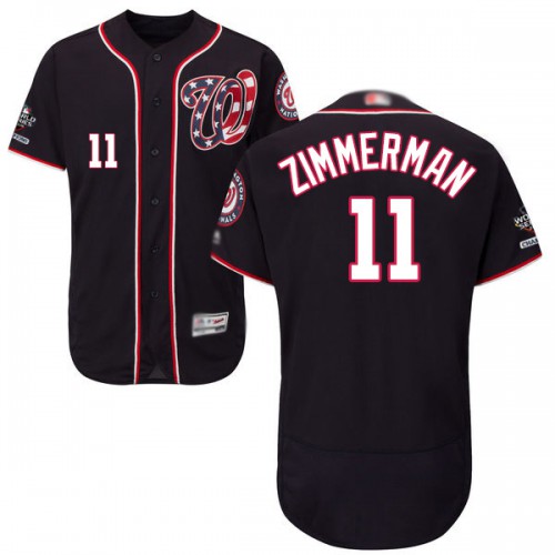 Washington Nationals #11 Ryan Zimmerman Navy Blue Flexbase Authentic Collection 2019 World Series Champions Stitched Jersey Men's