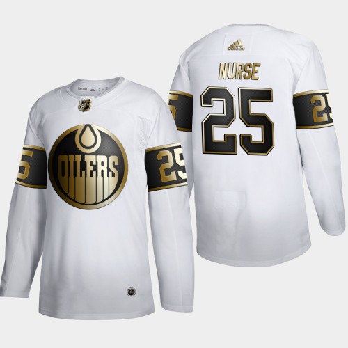Edmonton Edmonton Oilers #25 Darnell Nurse Men's Adidas White Golden Edition Limited Stitched Jersey Men's