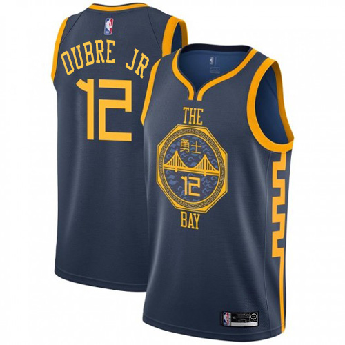 Golden State Warriors #12 Kelly Oubre Jr Navy Womens Swingman City Edition 2018/19 Jersey Womens