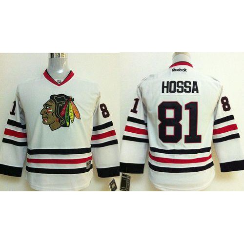 Chicago Blackhawks #81 Marian Hossa Stitched White Youth Jersey Youth