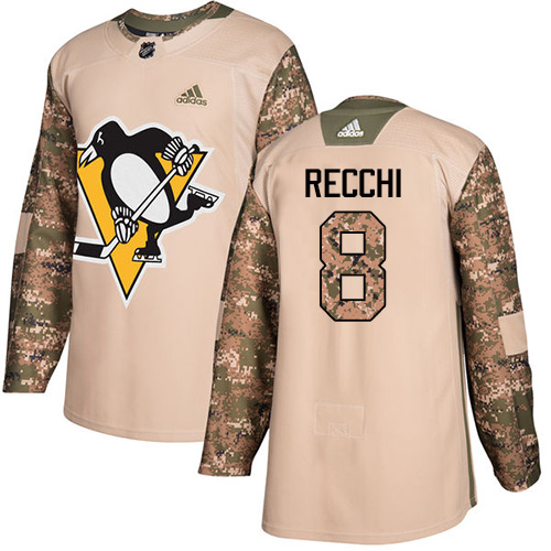 Adidas Pittsburgh Penguins #8 Mark Recchi Camo Authentic 2017 Veterans Day Stitched Jersey Men's