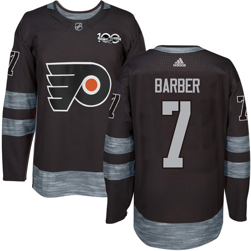 Adidas Philadelphia Flyers #7 Bill Barber Black 1917-2017 100th Anniversary Stitched Jersey Men's