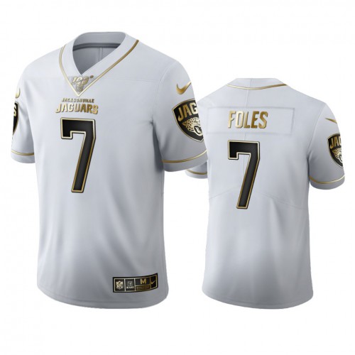 Jacksonville Jacksonville Jaguars #7 Nick Foles Men's White Golden Edition Vapor Limited 100 Jersey Men's