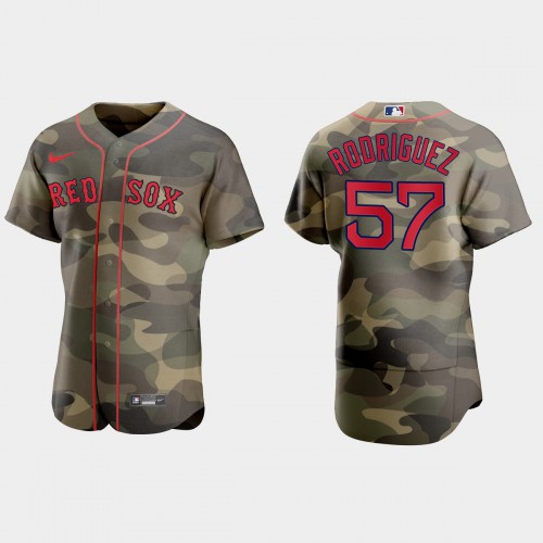 Boston Boston Red Sox #57 Eduardo Rodriguez Men's 2021 Armed Forces Day Authentic Jersey -Camo Men's