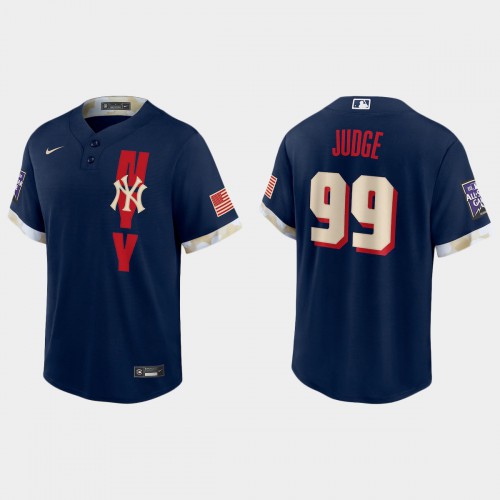 New York New York Yankees #99 Aaron Judge 2021 All Star Game Fan's Version Navy Jersey Men's