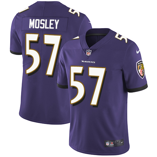 Baltimore Ravens #57 C.J. Mosley Purple Team Color Youth Stitched Vapor Untouchable Limited Jersey Youth