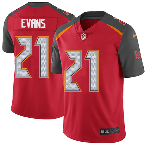 Tampa Bay Buccaneers #21 Justin Evans Red Team Color Men's Stitched Vapor Untouchable Limited Jersey Men's