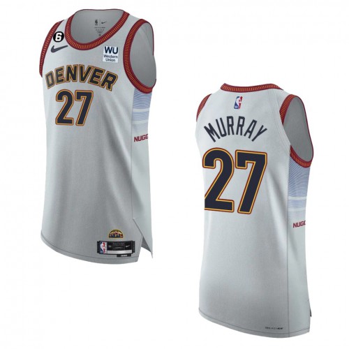 Denver Denver Nuggets #27 Jamal Murray Silver 2022-23 Authentic Jersey - City Edition Mens