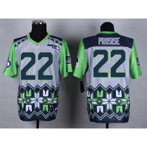 Seattle Seahawks #22 C. J. Prosise Grey Men's Stitched Elite Noble Fashion Jersey Men's