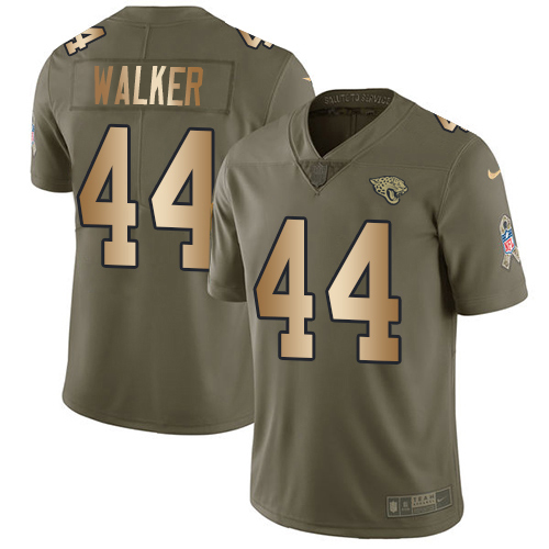 Jaguars #44 Travon Walker Olive/Gold Youth Stitched Limited 2017 Salute To Service Jersey