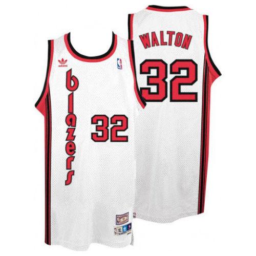 Portland Trail Blazers #32 Bill Walton White Throwback Stitched Jersey Mens