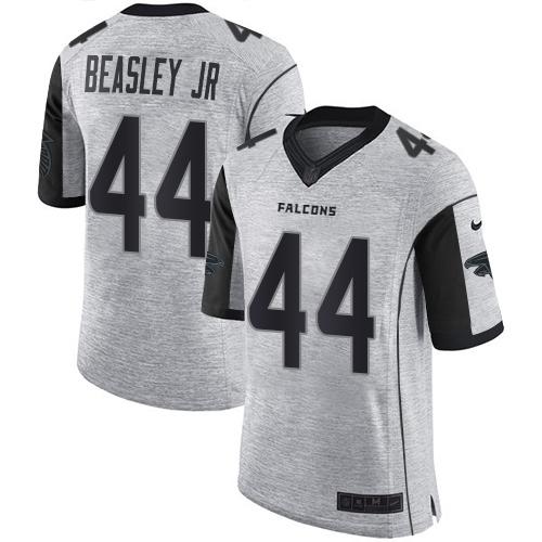 Atlanta Falcons #44 Vic Beasley Jr Gray Men's Stitched Limited Gridiron Gray II Jersey Men's