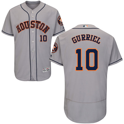 Houston Astros #10 Yuli Gurriel Grey Flexbase Authentic Collection Stitched Jersey Men's