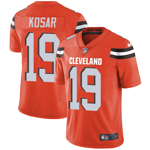 Browns #19 Bernie Kosar Orange Alternate Youth Stitched Vapor Untouchable Limited Jersey
