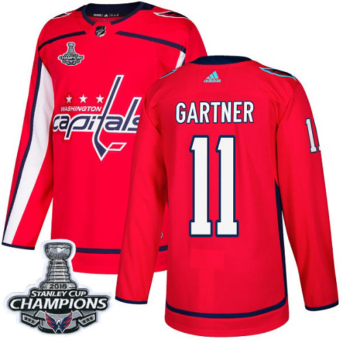 Adidas Washington Capitals #11 Mike Gartner Red Home Authentic Stanley Cup Final Champions Stitched Jersey Men's