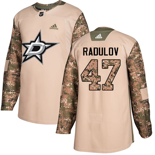 Adidas Dallas Stars #47 Alexander Radulov Camo Authentic 2017 Veterans Day Stitched Jersey Men's