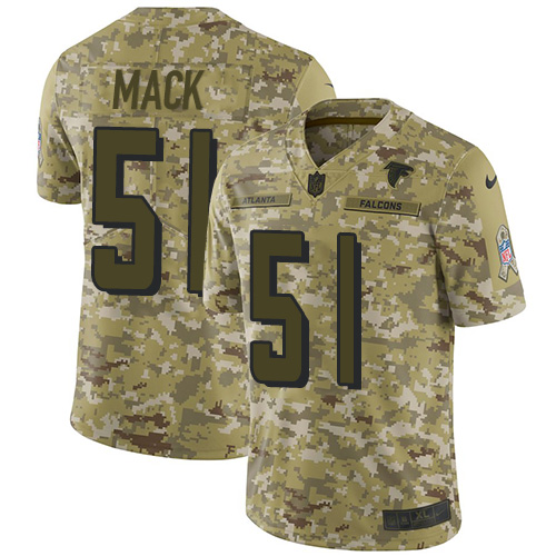 Atlanta Falcons #51 Alex Mack Camo Youth Stitched Limited 2018 Salute to Service Jersey Youth