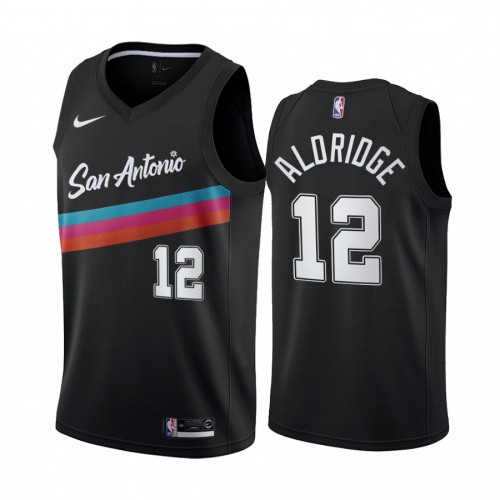 San Antonio Spurs #12 LaMarcus Aldridge Black Swingman 2020-21 City Edition Jersey Mens