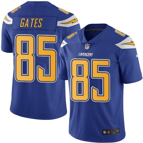 Los Angeles Chargers #85 Antonio Gates Electric Blue Youth Stitched Limited Rush Jersey Youth