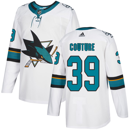 Adidas San Jose Sharks #39 Logan Couture White Road Authentic Stitched Youth Jersey Youth