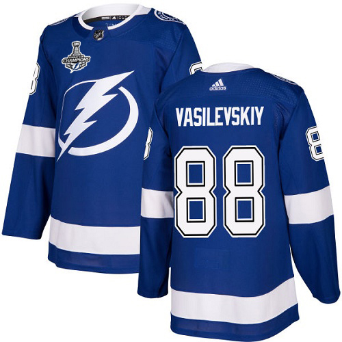 Adidas Tampa Bay Lightning #88 Andrei Vasilevskiy Blue Home Authentic 2020 Stanley Cup Champions Stitched Jersey Men's