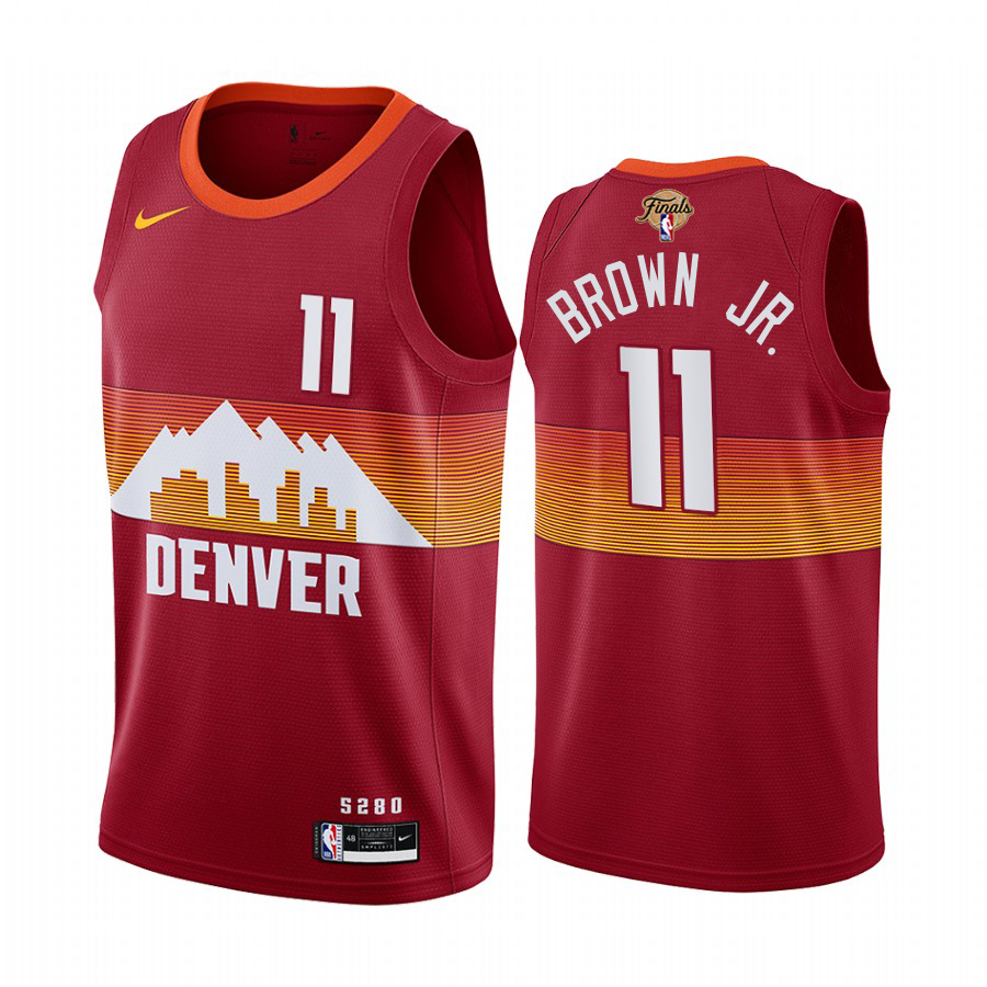 Nuggets #11 Bruce Brown Jr. Red Swingman Youth 2023 Finals Patch City Edition Jersey