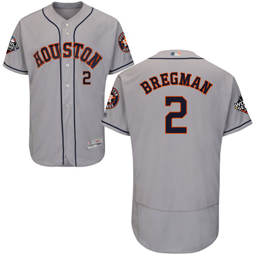 Houston Astros #2 Alex Bregman Grey Flexbase Authentic Collection 2019 World Series Bound Stitched Jersey Men's