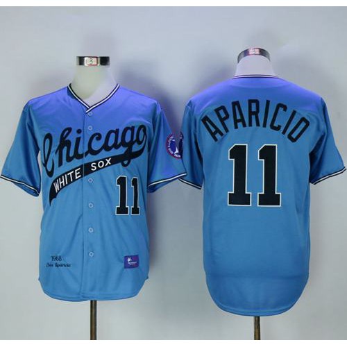 Mitchell And Ness 1968 Chicago White Sox #11 Luis Aparicio Blue Throwback Stitched Jersey Men's