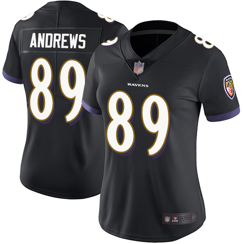 Baltimore Ravens #89 Mark Andrews Black Alternate Women's Stitched Vapor Untouchable Limited Jersey Womens