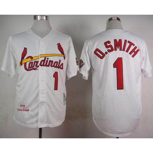 Mitchell And Ness 1992 St.Louis Cardinals #1 Ozzie Smith White Stitched Jersey Men's