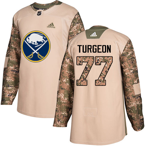 Adidas Buffalo Sabres #77 Pierre Turgeon Camo Authentic 2017 Veterans Day Stitched Jersey Men's