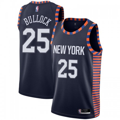 New York Knicks #25 Reggie Bullock Navy Womens Swingman City Edition 2018/19 Jersey Womens