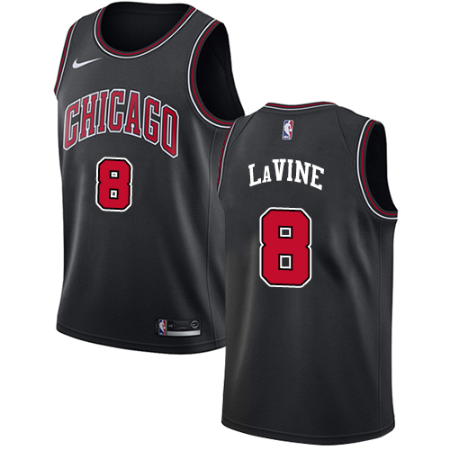 Chicago Bulls #8 Zach LaVine Black Womens Swingman Statement Edition Jersey Womens