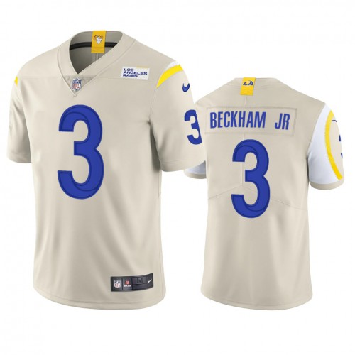 Los Angeles Los Angeles Rams #3 Odell Beckham Jr. Men's Vapor Limited Jersey - Bone Men's
