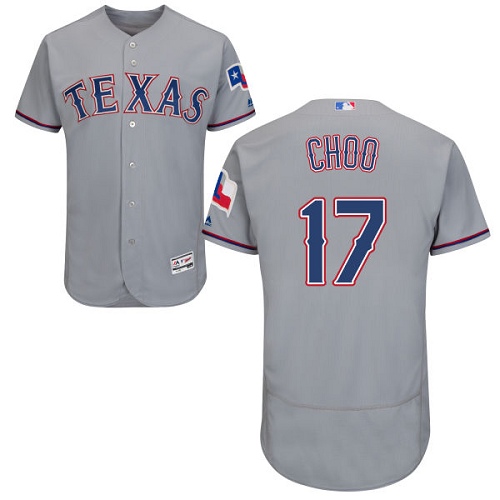 Texas Rangers #17 Shin-Soo Choo Grey Flexbase Authentic Collection Stitched Jersey Men's