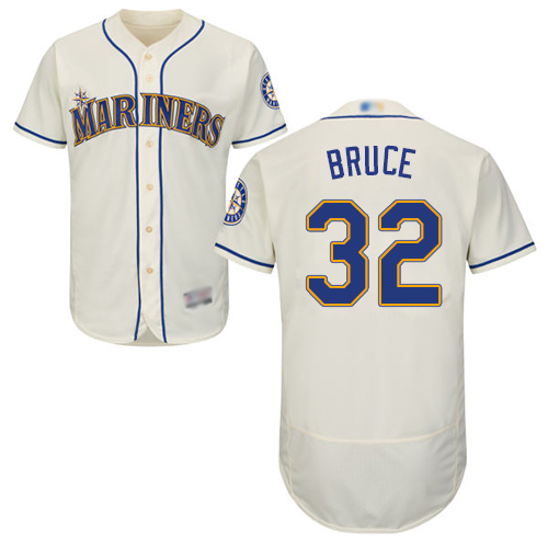 Seattle Mariners #32 Jay Bruce Cream Flexbase Authentic Collection Stitched Jersey Men's