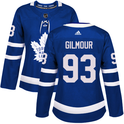 Adidas Maple Toronto Maple Leafs #93 Doug Gilmour Blue Home Authentic Women's Stitched Jersey Womens